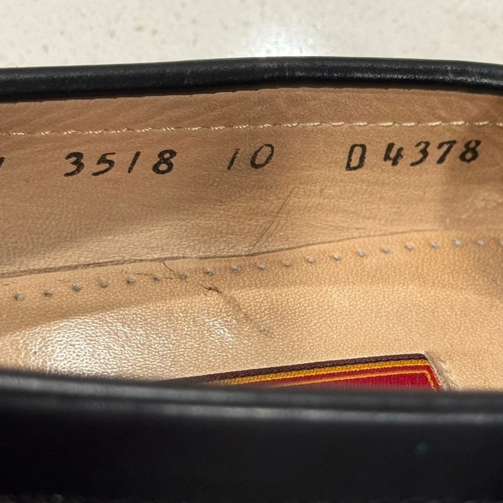 Cole Haan City Black Leather Kiltie Monk Strap Loafers - Size 10